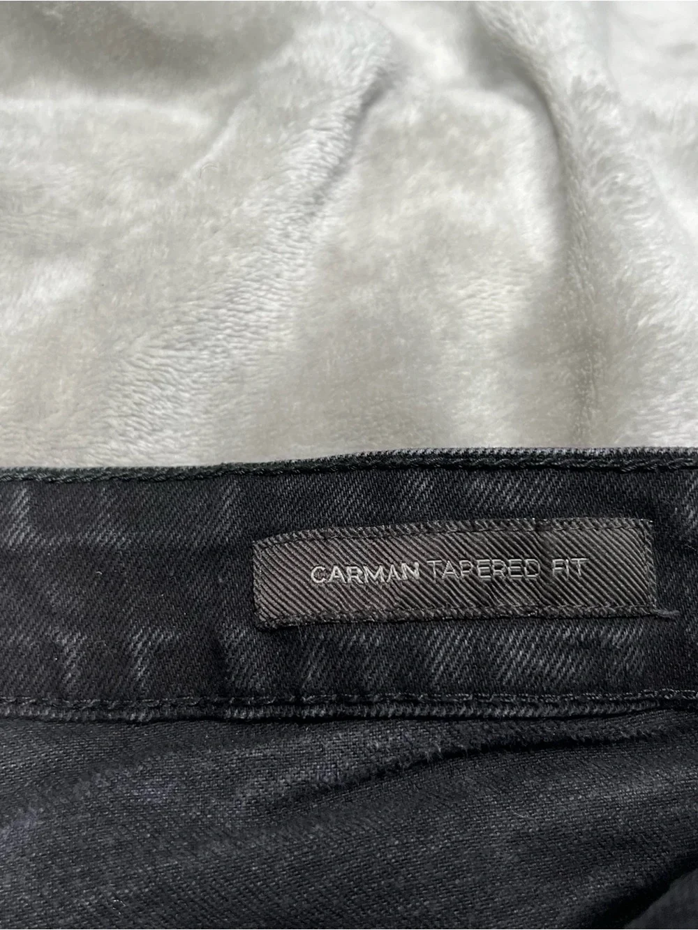 American Tall Carman Tapered Jeans Mens 32x36 Black Grunge Denim Cotton